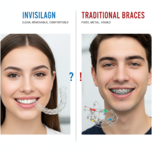 What is the difference between Invisalign and traditional braces?